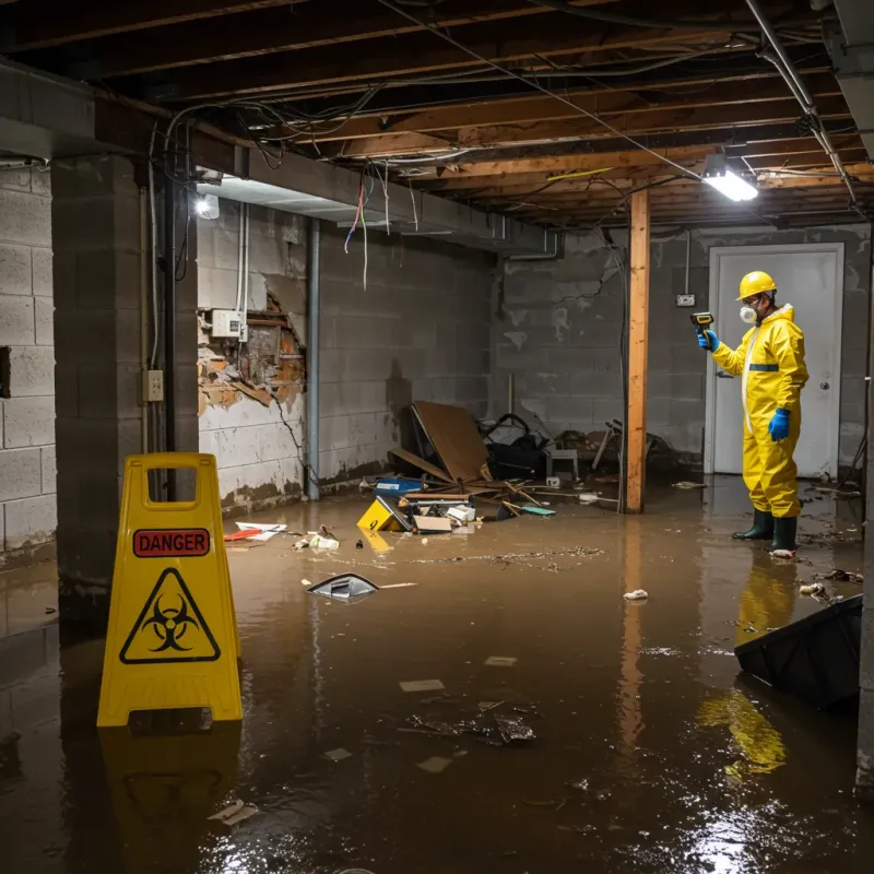Flooded Basement Electrical Hazard in Bethel Heights, AR Property
